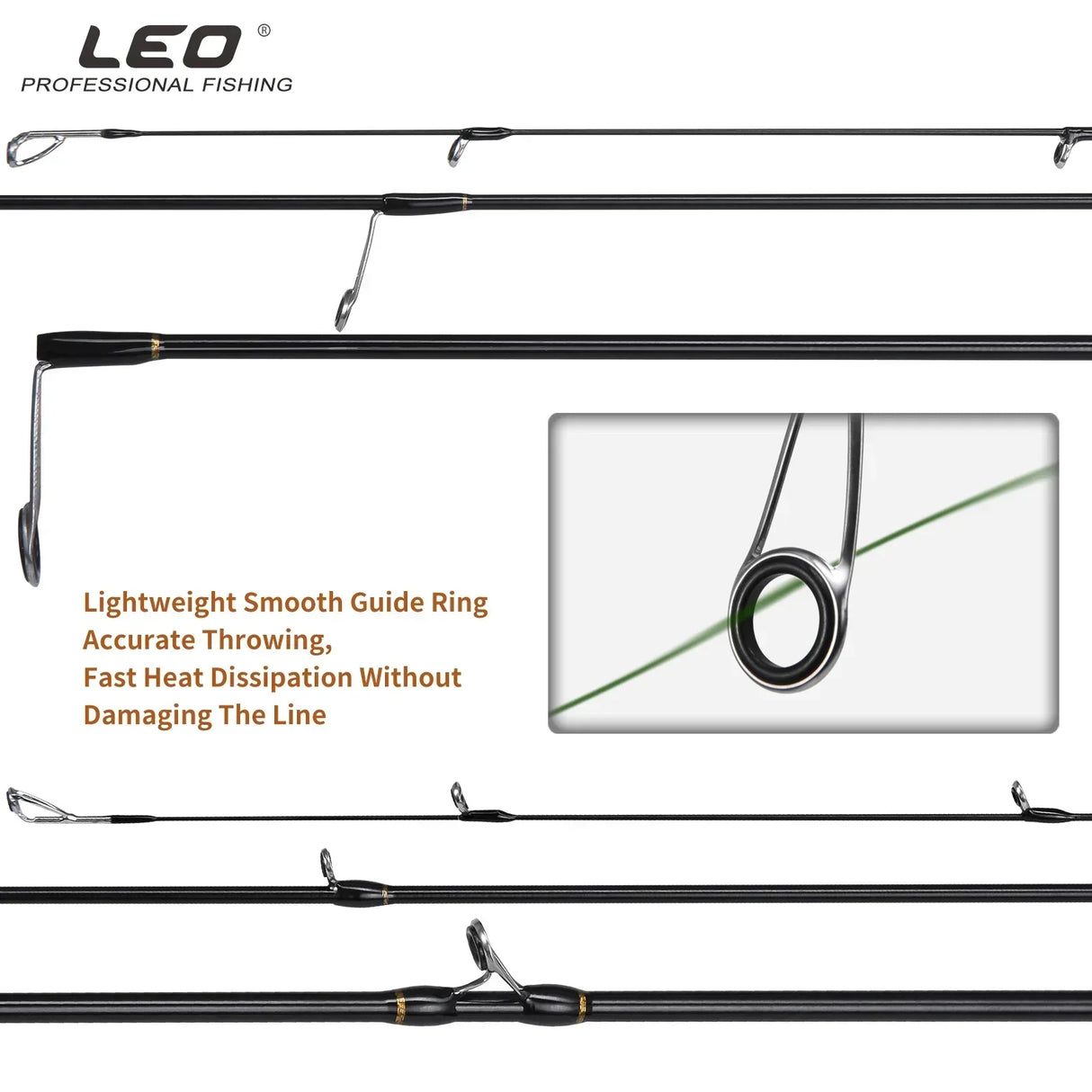 LEOFISHING Carbon Lure Spinning Casting Fast UL Bait 4+1 523/604 Ultra Lightweight Fishing Rod 1.56M&1.8M Fishing Accessories