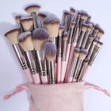 (Pack of 30) MAANGE Professional Makeup Brush Set Foundation Concealers Eye Shadows Powder Blush Blending Brushes Beauty Tools with Bag