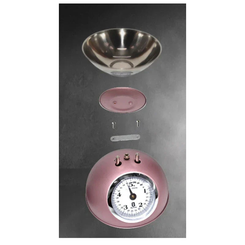 Mechanical Type Restaurant Kitchen Scale Food Weighing Home With Bowl Cooking Easy Read Accurate Retro Stainless Steel
