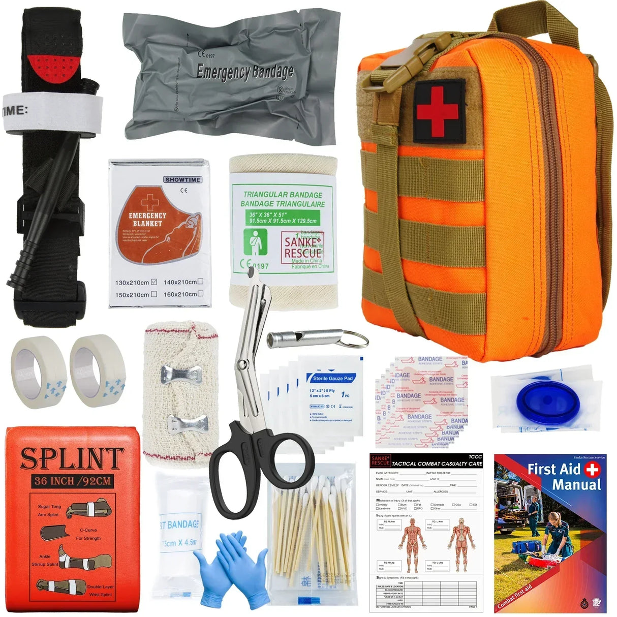 Military IFAK Trauma Survival Kit First Aid Medical Pouch Emergency Survival Gear and Equipment with Molle Car Travel Hiking