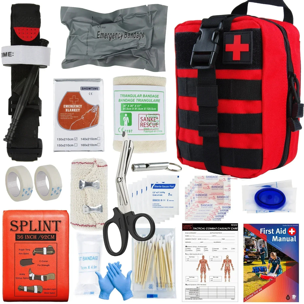 Military IFAK Trauma Survival Kit First Aid Medical Pouch Emergency Survival Gear and Equipment with Molle Car Travel Hiking