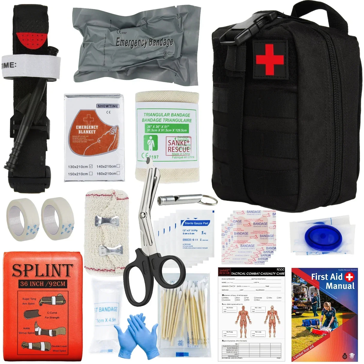 Military IFAK Trauma Survival Kit First Aid Medical Pouch Emergency Survival Gear and Equipment with Molle Car Travel Hiking