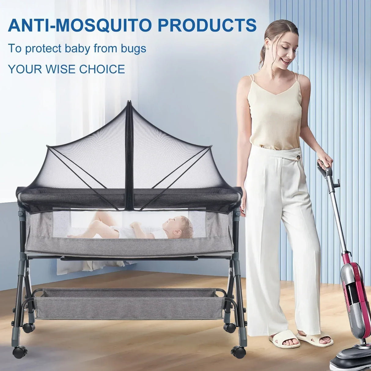 Mosquito Net for Baby Bed Four Seasons Universal Newborn Baby Removable Portable Ventilate Foldable Encrypted Crib Protectors