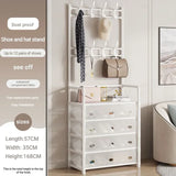 Multifunctional shoe floor stand simple integrated storage rack floor mounted clothes hanger simple shoe cabinet dustproof