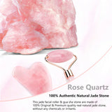 Natural Rose Quartz Jade Roller Gua Sha Set Facial Body Massager Roller Jade Stone Massage Set Face Lifting Beauty Massage Tools