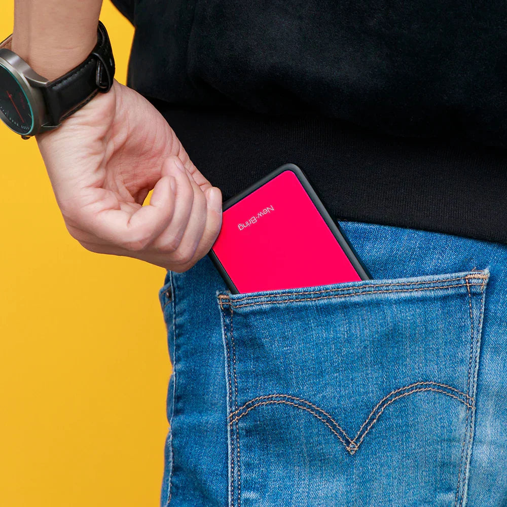 NewBring Card Holder RFID Blocking Sliding Wallet Card Holder Plastic Card Money Purse Carbon Fiber For Men Women Male Female