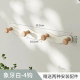 Nordic Wooden Coat Hanger Wall Hooks Home Hotel Porch Living Room Wall Hanging Coat Hook Key Holder Decoration Hook Racks