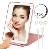 Portable Foldable Travel Makeup Mirror With Led Light Infinity Bedroom Tocador Vanity Mirrors Cute Make Up Tools Accessories