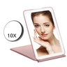 Portable Foldable Travel Makeup Mirror With Led Light Infinity Bedroom Tocador Vanity Mirrors Cute Make Up Tools Accessories