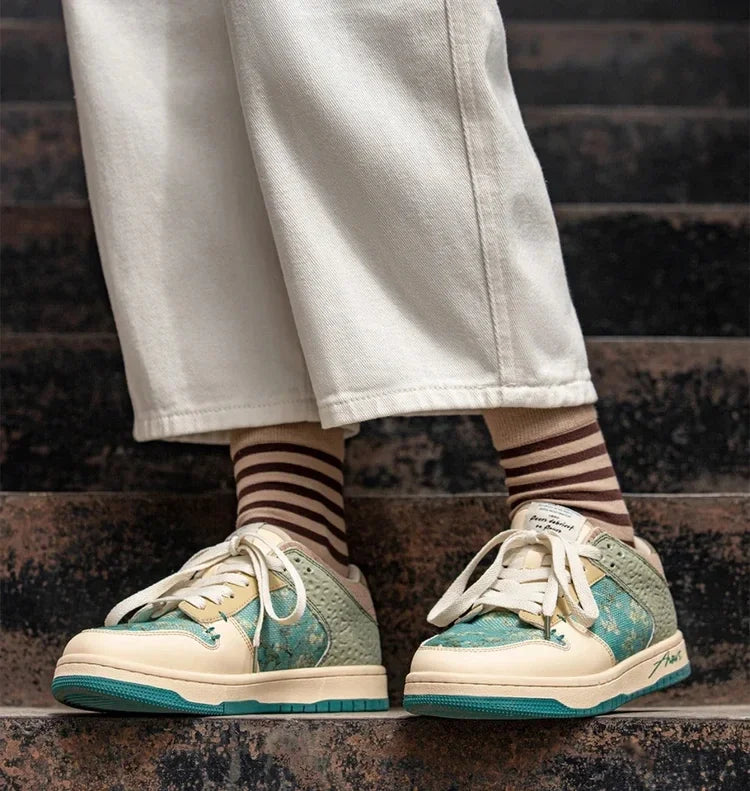 RASMEUP Van Gogh Almond Blossoms inspired Sneakers Casual Vintage Designer Women Footwear Artist's Painting Plus Size