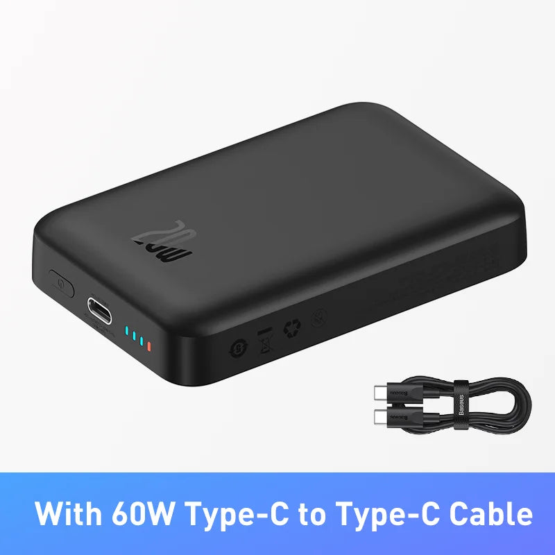 Baseus Power Bank 10000mAh 20000mAh Mini Magnetic Wireless Fast Charge Auto-wake For iPhone 15 14 13 Pro Max Magsafe Powerbank