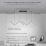 Modern LED Pendant Light Nodic Gold Hanging Chandelier For Tubular Restaurant Kitchen Office Coffee Indoor Decorative Lamps