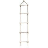 Kids Fitness Toy Wooden Rope Ladder Multi Rungs Climbing Game Toy Outdoor Training Activity Safe Sports Rope Swing Swivel Rotary