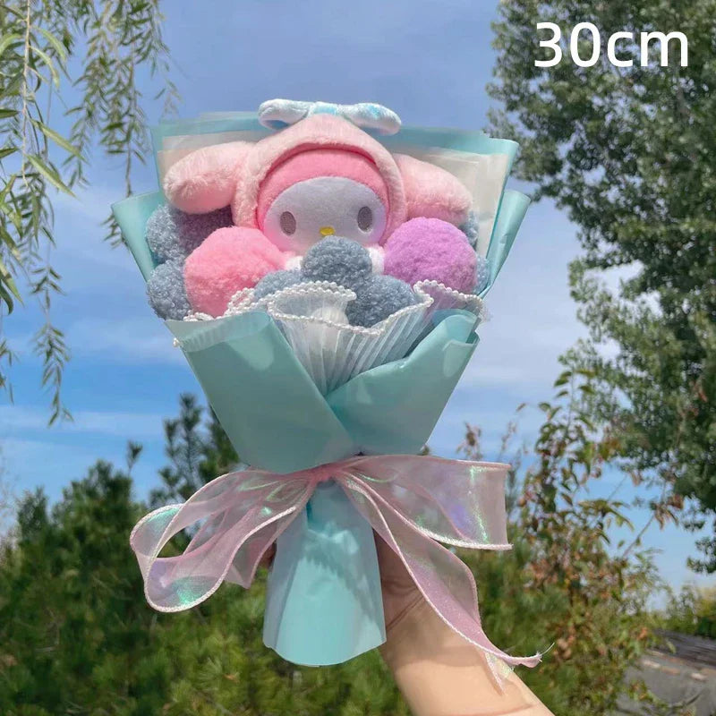 Kawaii Hello Kitty Cat Plush Dolls Rose Soap Flowers Bouquet Christmas Valentine's Day Birthday Graduation Gifts