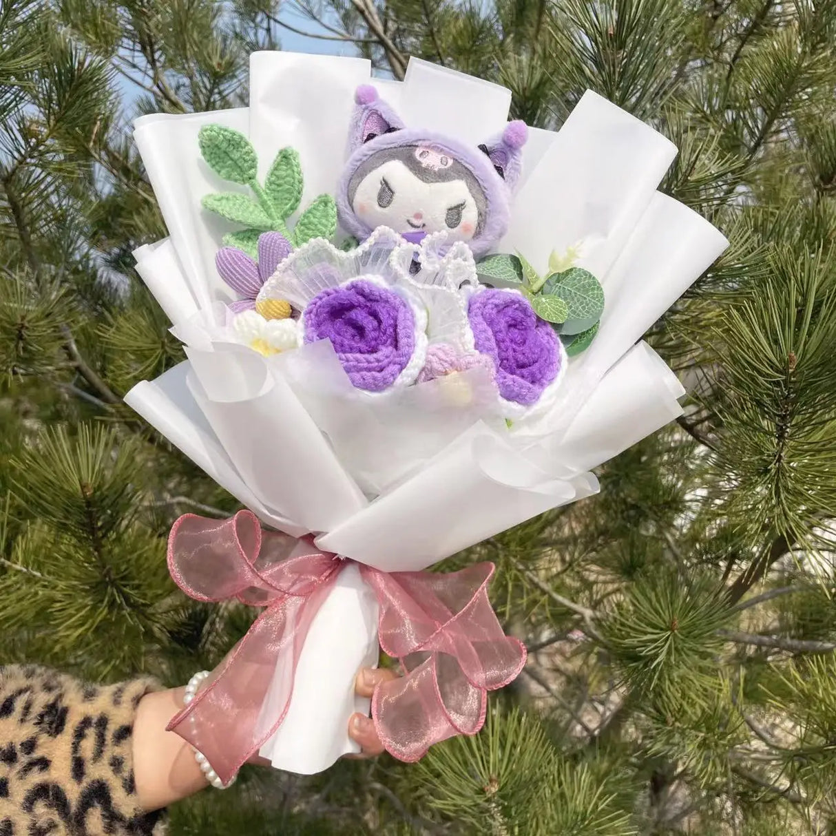 Kawaii Hello Kitty Cat Plush Dolls Rose Soap Flowers Bouquet Christmas Valentine's Day Birthday Graduation Gifts