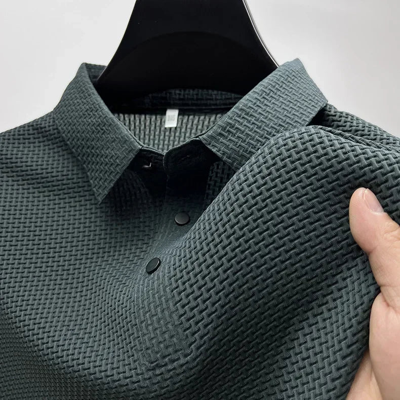 '-VIP Link2 , Upto 5XL Summer New Men's Lop-up Hollow Short-sleeved Polo Shirt Ice Silk