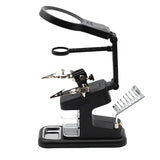 Welding Magnifying Glass LED Light Auxiliary Clip loupe Magnifier 3 In1 Hand Soldering Solder Iron Stand Holder Station