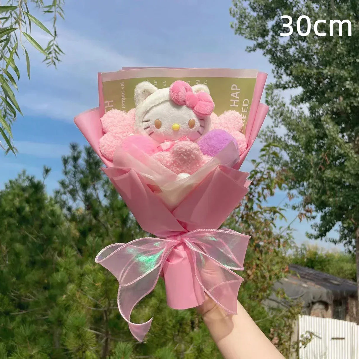 Kawaii Hello Kitty Cat Plush Dolls Rose Soap Flowers Bouquet Christmas Valentine's Day Birthday Graduation Gifts