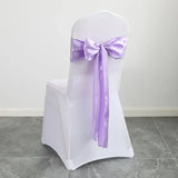 (Pack of 50) Wholesale 10/ Satin Chair Bow Sashes Wedding Chair Knot Ribbon Ties For Party Event Hotel Banquet Supplies Home Decorations