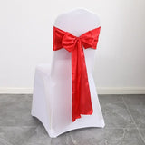 (Pack of 50) Wholesale 10/ Satin Chair Bow Sashes Wedding Chair Knot Ribbon Ties For Party Event Hotel Banquet Supplies Home Decorations