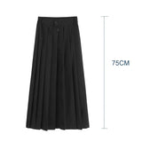 Japanese Student Girls Skirt School Uniform Solid Color Suit Pleated Skirt Short/Middle/Long High School Elastic Waist Dress