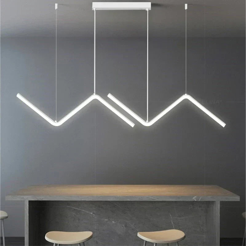 Modern LED Pendant Light Nodic Gold Hanging Chandelier For Tubular Restaurant Kitchen Office Coffee Indoor Decorative Lamps