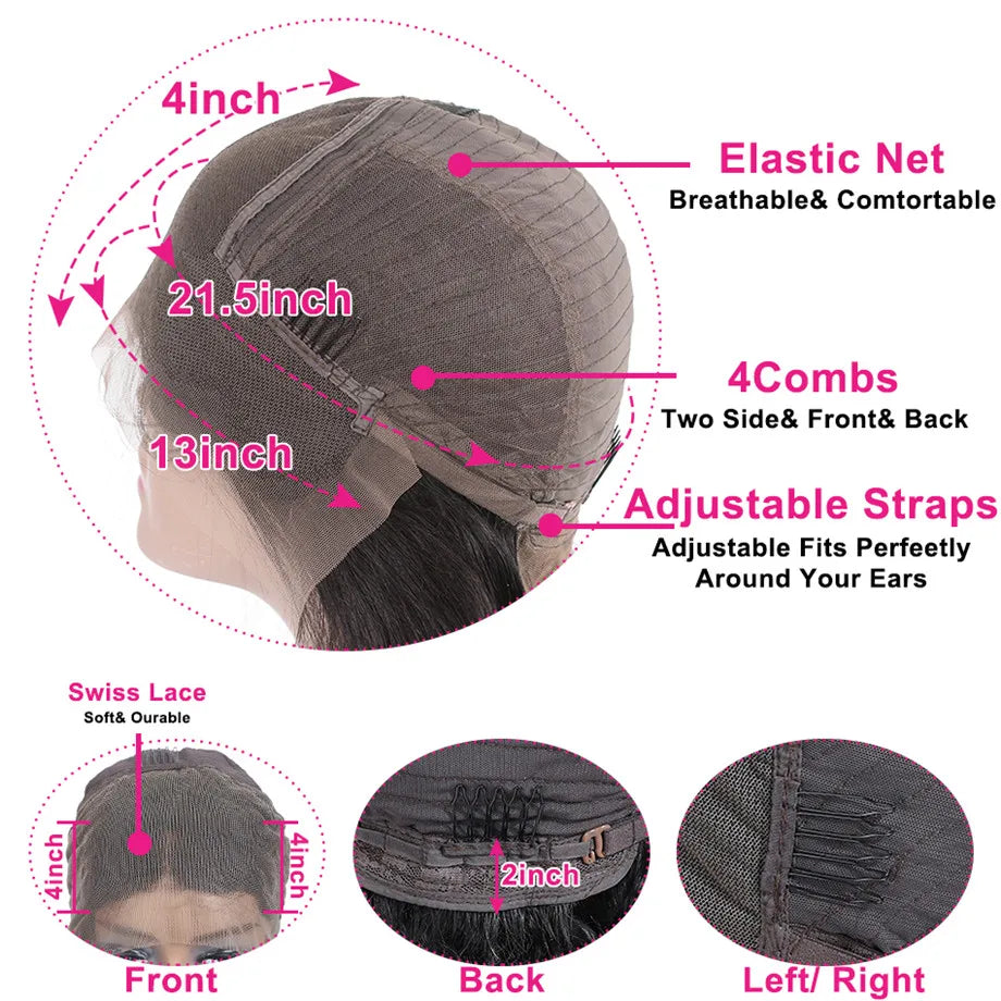 Deep Wave Frontal Wig 13x4 13x6 Hd Transparent Lace Frontal Wig Glueless 5X5 6X4 Wig 28 30 Inch Curly Lace Front Human Hair Wigs
