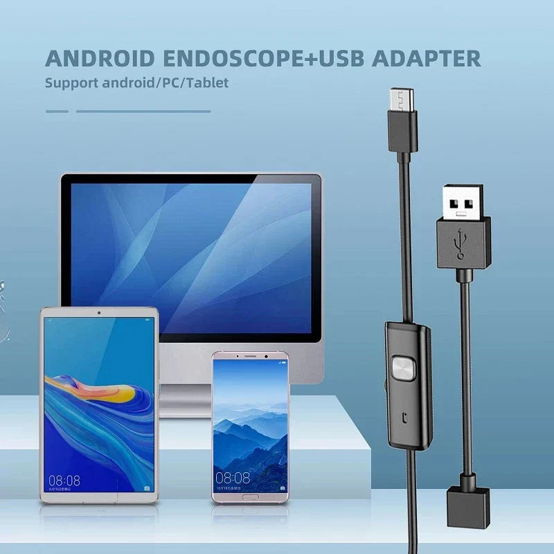 USB Endoscope Type C Borescope for OTG Android Smartphone PC Cars Camera 5.5 mm Inspection Snake Camera micro 3in1 1M 2M APP Cam