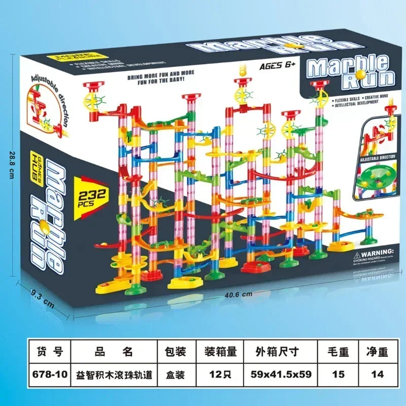 (Pack of 232) 45- Marble Run Race Building Blocks Track Ball Slide Toys DIY Creativity Constructor Early Educational Toys Children Gift