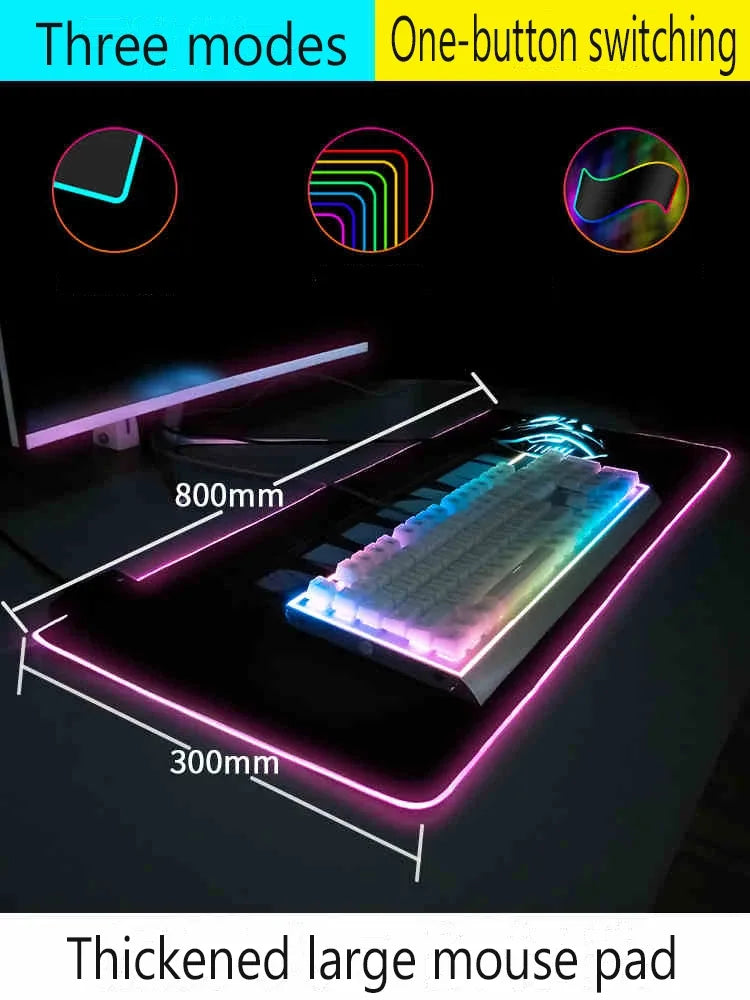 XGZ DIY RGB Computer Gaming Mouse Pad Custom Personalized LED Illuminated Keyboard Mat XXL
