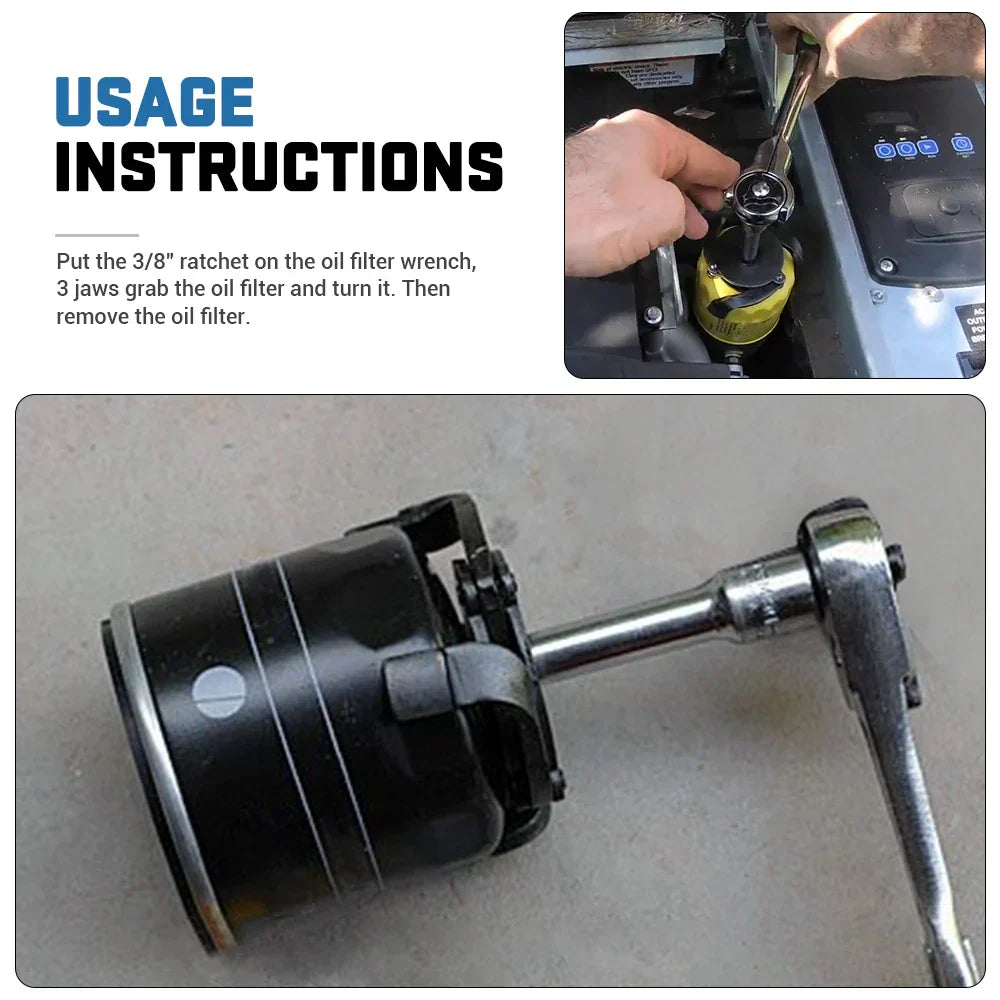 High Quality Universal 3 Jaw Oil Automobile Oil Filter Remover Special Tool For Oil Filter Wrench Tool Removal Tool Interface