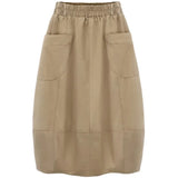 Plus Size 2023 Autumn 4XL Loose Women's Skirt Casual Big Pockets Lady Skirts Elastic Waist Female Bottom Clothing Skirts KT109