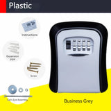 Wall Mount Key Lock Box 4 Digit Password Code Security Lock No Key for Home Office Key Safe Secret Storage Box Organizer