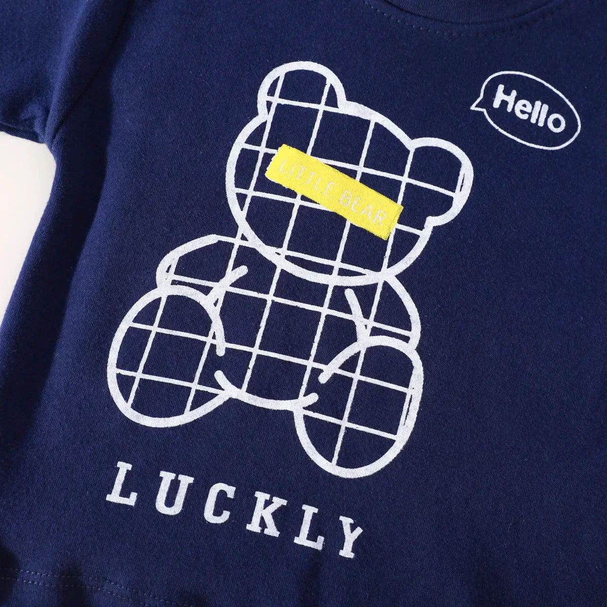 Hibobi 2-Pieces 100% Cotton Toddler Boys Cartoon Bear Print Long Sleeve Top And Matching Pants Comfortable Boys Loungewear Set