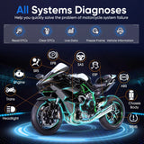 ANCEL MT700 OBD2 Motorcycle Scanner Full System Diagnostic Tool Oil Rest ABS Bleeding ECU Coding Active Test for Motorcycle