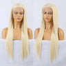 Synthetic Lace Front Wig Long Straight Hair Lace Wigs for Women with Baby Hair Heat Resistant Party Cosplay Wig Black Blonde Use