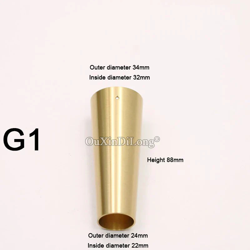 (Pack of 4) Pure Brass Covers Chair Cups Cabinet Covers Sofa Brass Tip Cap Furniture Tube Leg Protector Metal Legs Base GF48