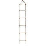 Kids Fitness Toy Wooden Rope Ladder Multi Rungs Climbing Game Toy Outdoor Training Activity Safe Sports Rope Swing Swivel Rotary