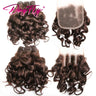 Hair Bundles With Closure Natural Brazilian Hair Weave Bundles With Closure 4x4 Short Ombre Loose Wave Bundles With Lace Closure