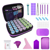 (Pack of 40) Diamond Painting Tool Set Storage Bag 30/ Round/Square Bottles Container Sticker Funnel Diamond Embroidered Accessories