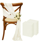 (Pack of 24) 17x275cm Chiffon Chair Sashes 12 Set Sage green Chair Sash Wedding Chair Covers Ribbon Wedding Party Aisle Chair Decor