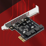 USB 3.0 PCI-E Expansion Card 19Pin 20Pin Header USB 3 To PCIE Adapter Card Front Panel Converter Controller for Desktop Computer