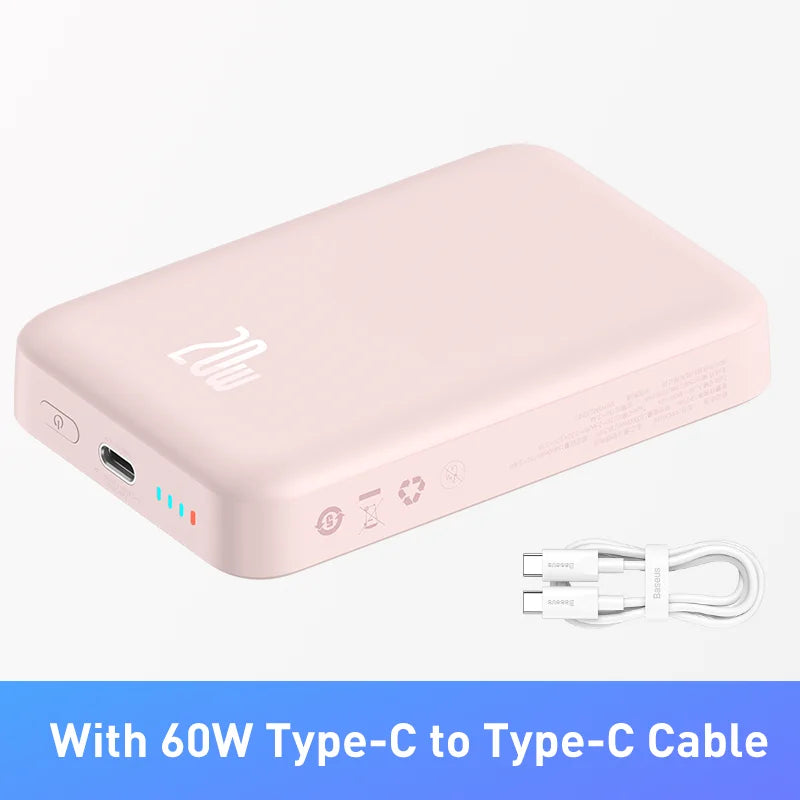 Baseus Power Bank 10000mAh 20000mAh Mini Magnetic Wireless Fast Charge Auto-wake For iPhone 15 14 13 Pro Max Magsafe Powerbank