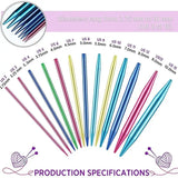 (Pack of 26) Aluminum Circular Knitting Needles Set Interchangeable 13Sizes Crochet Hooks Interchangeable Crochet Needles for Knitting