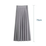 Japanese Student Girls Skirt School Uniform Solid Color Suit Pleated Skirt Short/Middle/Long High School Elastic Waist Dress