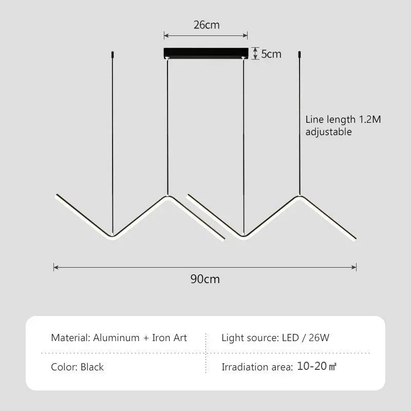Modern LED Pendant Light Nodic Gold Hanging Chandelier For Tubular Restaurant Kitchen Office Coffee Indoor Decorative Lamps