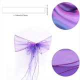 (Pack of 50) /lot Wedding Chair Decoration Organza Chair Sashes Knot Bands Chair Bows For for Wedding Party Banquet Event Chair Decors