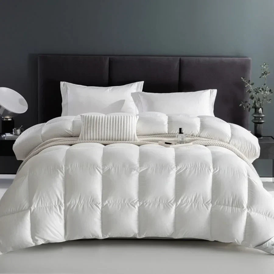 KDJEIKZ Winter Cotton Goose Down Quilt Five-Star Hotel Duvet Super Soft Fluffy Queen King Full Size Four Seasons Duvets Blanket