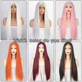 I's a wig Long Straight White Cosplay Wigs Synthetic Wigs for Women 60 613 Blonde Grey Pink Black Color for Daily Party Lolita
