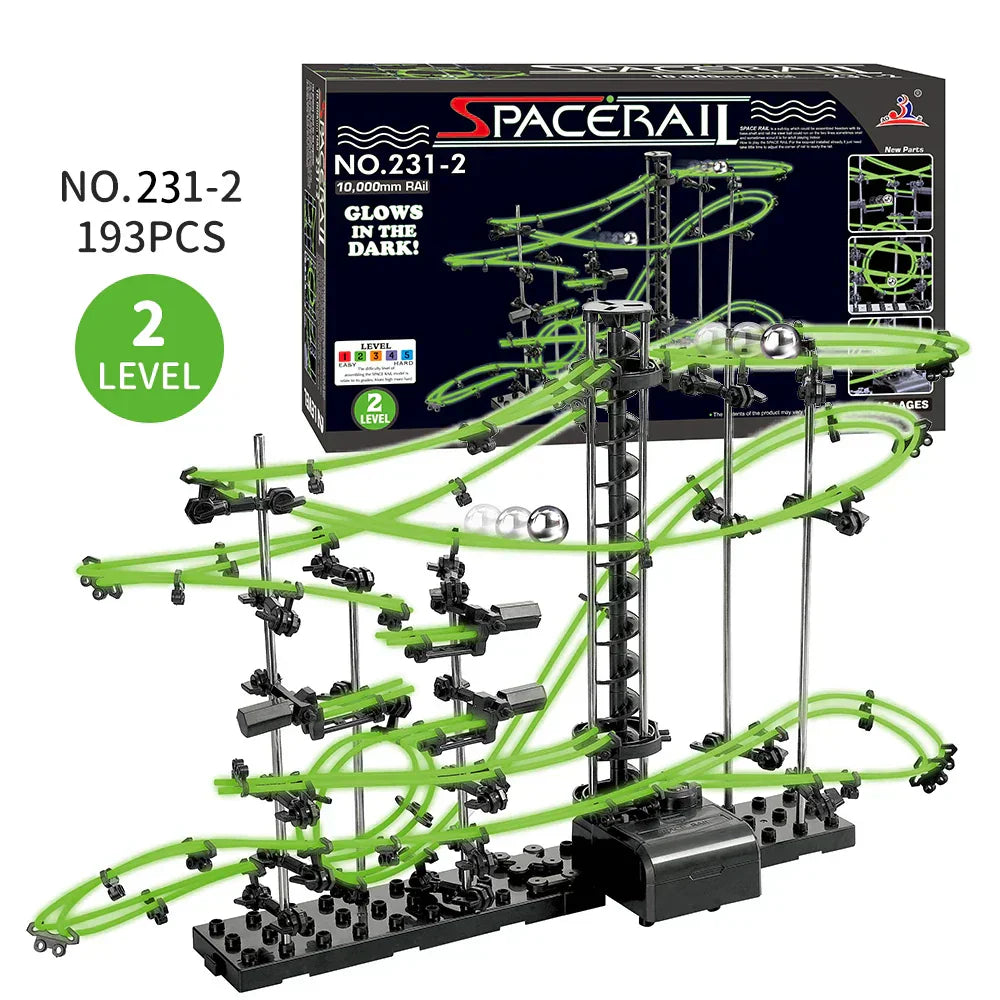 (Pack of 193) Electric Intelligence Marble Race Run Ball DIY Building Mini Roller Coaster Rail Track Ball Educational Toy Child's Gift